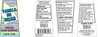 Label Image (Vanilla Ice Cream Scented Hand Sanitizer 29 mL 65 Vv)